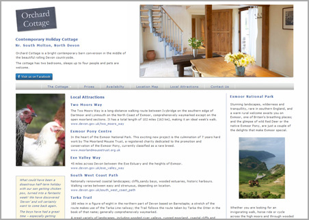 A page from the Devon Cottage web site