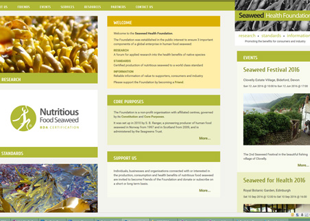 A page from the Seaweed Health Foundation web site