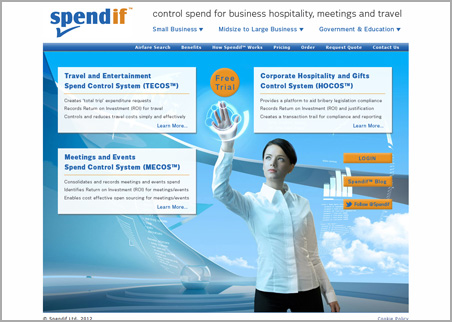 A page from the Spendif web site